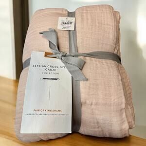 Set of Two (2) Elysian Cross-Dyed Gauze King Shams